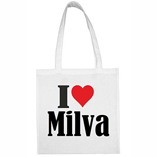 I Love Milva Shopping bag schooltas sporttas 38x 42cm in zwart of wit... het ideale cadeau voor Kerstmis - Verjaardag - Pasen of gewoon voor jezelf... het ideale cadeau voor Kerstmis - Verjaardag - Oost