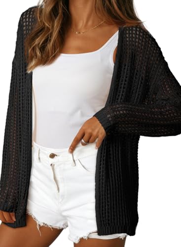Dokotoo Women’s Crochet Cardigan Sweater Boho Cover-ups Oversized Open Front Tunic Summer Outwear