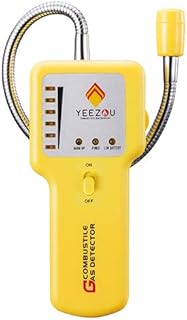 Y201 Portable Propane Methane Natural Gas Leak Detector; Gas Sniffer to Locate Combustible Gas Leaks Source Like Fuel, LPG,LNG, Butane,Sewer Gas; Sound & Visual Alarm; Flexible Sensor Probe