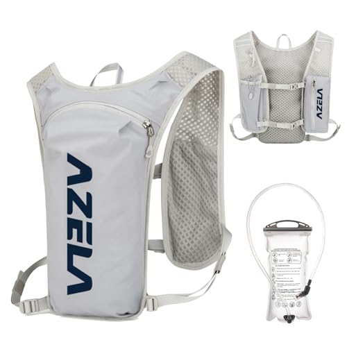 TRIWONDER Running Hydration Vest, Lightweight Hydration Pack Backpack for Men Women Trail Marathon Cycling Racing Hiking Daypack (Grey - with 1.5L Water Bladder) by TRIWONDER - Used condition - US$21.84