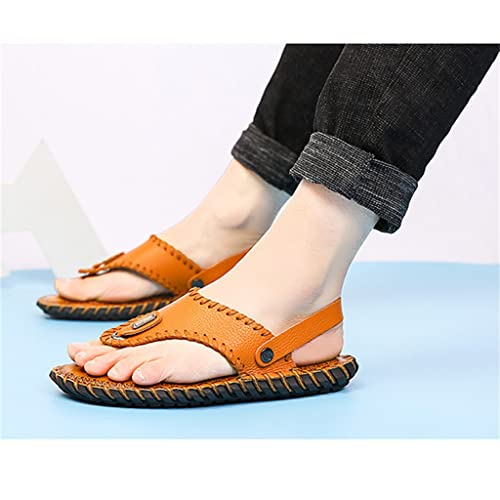 Men's Sandals Leather Cowhide Fashion Youth Flip-Flop Men's Slippers Men's Sandals Leather Sandals(41)4