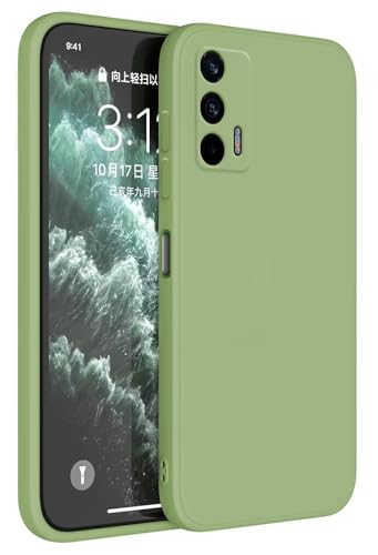 Topme Funda para Realme GT 5G (6.43' Inches) Carcasa Caja Case Estuche, Funda Protectora de Piel de Silicona TPU - Verde Matcha