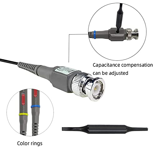 Greluma 2 Stk Universal-Oszilloskop-Klemmsonden 100 MHz mit Zubehör-Kit 1X 10X