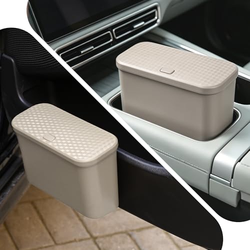 Image of Car Trash Can, Waterproof Multi Functional Auto Trash Bin for Door /Console /Seat Back,Leak-Proof Trash Can for Car, Truck, SUV - Essential Car Accessories for Organization (white2)