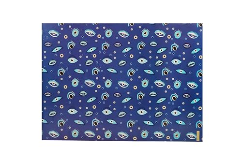 Image of Be Stories The Evil Eye Colorful Design Wrapping /Laminated Art Paper Sheet 100 Gsm For Gift Packing For All Occasions Like Birthday, Diwali, Chirtsmas, 28 Inches X 20 Inches Of 10-Sheets,Blue