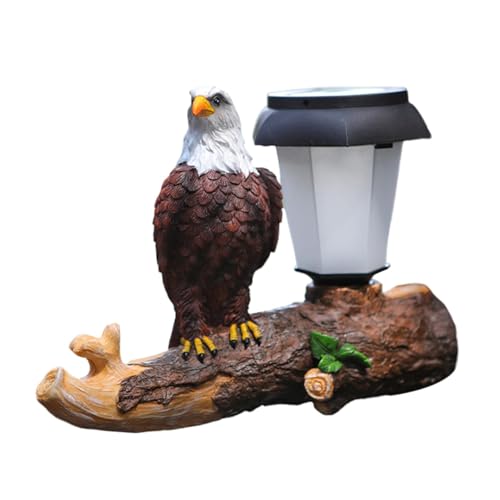 Outdoor Eagle Statue | Realistic Resin Eagle Sculpture Wall Decor,Automatic Light Outdoor Figurine Lights Solar Powered Garden Light Lantern for Garden Yard Terrace Courtyard