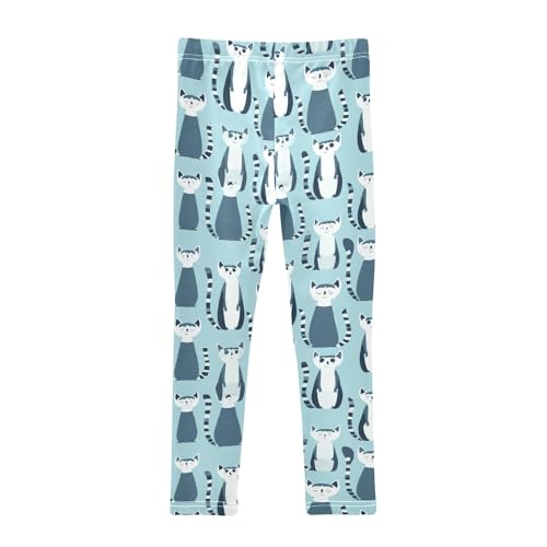 KLL Lemurs Madagascar on Blue Pattern Toddler Baby Girl Active Leggings Soft Full Length Lounge Pants Exercise2