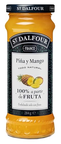 St Dalfour PIÑA Y MANGO | Fruta triturada | Mermelada natural 284gr | 100% fruta sin azúcares añadidos