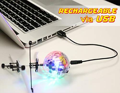 Whirly Ball RC Toy, RC Flying Ball, Small RC Infrared Induction Hand Suspension Drone Helicopter Flying Balls with Flashing LED Lighting for Kids, Flying Toy for Boys and Girls (Single Pack) - Thumbnail 4