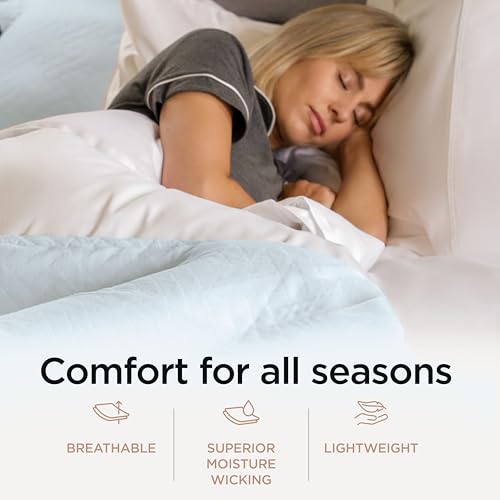 Threadmill Luxury Cotton Blankets for Twin Size Bed | All-Season 100% Cotton Twin Blanket for Bed | Criss Cross Jacquard Lightweight, Soft & Cozy Coverlet, 350GSM, 68 x 90 inches | Light Blue