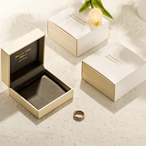 Wistic Two-Tone Chunky Bands Statement Rings For Women Three-Tone Infinity Interlocked Rolling Criss Cross Rings For Girls Fashion Stainless Steel Thin Cocktail Enhancer Finger Jewelry (Three Tone, 7) #TOP4