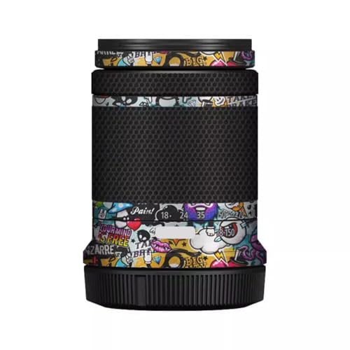 Autocollant Canon RF-S 18-150mm vinyle blanc graffiti pour photo urbaine