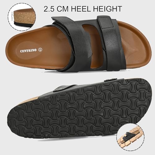 Image of Centrino Women's Berkin-Style Slip-On Sandals | Open Toe Design | Soft PU Footbed | Lightweight & Comfortable | Arch Support | On-Grip Sole | Casual Outdoor Wear (9222)