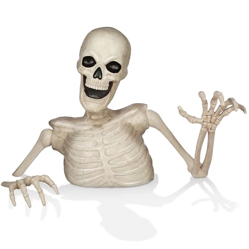 BOO BOX Halloween 48 Groundbreaking Skeleton - Scary Outdoor Halloween Decorations for Porch or Yard