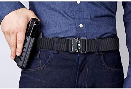 FAIRWIN EDC Tactical Belt - Thick CCW Belt - 1.5 Inch No Metal No Hole Plastic Buckle Nylon Web Belt