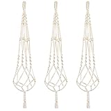 Macetero Colgante Macrame 3 PCS ,Maceteros Macrame, Macetero de Macrame, Macramé Planta Percha Maceta Colgantes Titular Soporte de Macetas de la Planta Suspensión Interior Jardín Hogar Decoracion