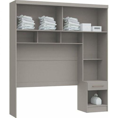 Guarda Roupa Modulado com Ponte Casal 4 Portas 3 Gavetas Classic Móveis Castro Niquel/blanc