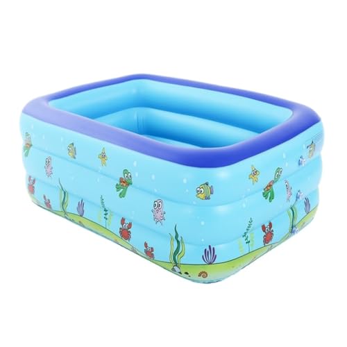 Piscina Hinchable Azul Impreso Transparente Impreso Piscina Gruesa Piscina Tina de baño Acolchado Piscina Interior y Exterior Universal Piscina Infantil Durable (Color : Blue, Size : A)