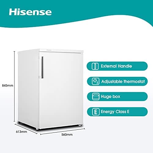 Hisense FV105D4BW21 56cm Under Counter Freezer - 82 litre capacity - Reversible Door - 3 Freezer Drawers - White - E Rated