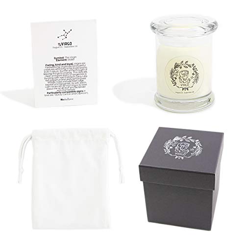 All Natural Virgo Zodiac Candle with Plant Based Essential Oils Beautifully Packaged Gift for Woman & Men A Distinct Scent for Each Individual Astrological Sign Insightful Spiritual & Magical
