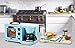 Americana EBK-200BL Retro Nostalgia 3-in-1 Breakfast Maker Station, 4 Cup Coffeemaker, Toaster Oven with Timer, Griddle, Aqua