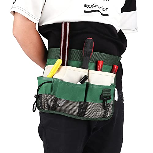 Niiyen Waist Tool Apron Gardening Tool Waist Bag Belt Heavy Duty Oxford Tool Apron Single Side Tool Belt Pouch With Adjustable Belt For Carpenters Builders(Green) #TOP6