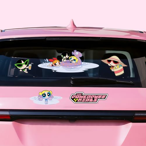 The Powerpuff Girls Car Stickers – Officially Licensed Cartoon Vinyl Decals for Car Windows, Laptops, Water Bottles – Cute Auto Stickers for Fans, Fade-Resistant, Easy to Peel and Remove