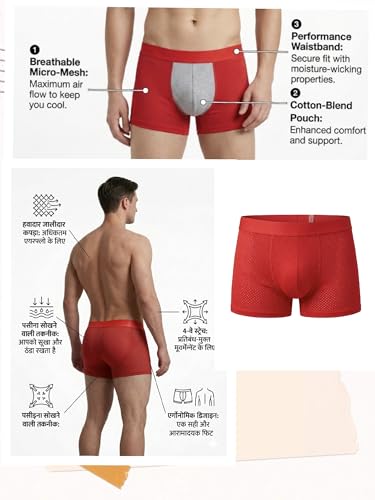 Image of Men's Padded Underwear - Nylon Ice Silk Breathable Boxer Briefs - Hip & Buttocks Enhancer and High-Elasticity Width (3.5cm) Shapewear for Men