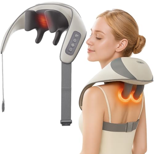 OSMING Cordless Neck and Shoulder Massager with Heat 6D Shiatsu
