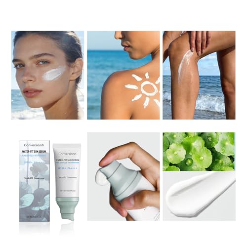Generic 2 Pcs Centella Sunscreen SPF50,Water Fit Lightweight Moisturizer Centella Face Serum Sunscreen for All Skin Type and UV Defense