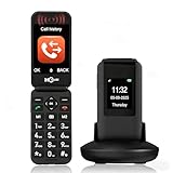 SilisoundTek 4G Flip Phone Unlocked, 2.8+1.5" Dual Screen Flip Phones for Seniors, SOS Button丨Speed Dial丨Large Fonts丨Charging Dock丨1400mAh Battery