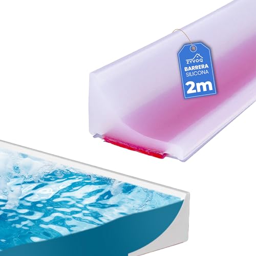 Perfil Silicona Ducha 2 METROS Transparente Autoadhesivo. Copete Encimera Cocina. Barrera para que no salga agua de la ducha. Barrera Agua baño. Embellecedor Encimera Cocina 30x15mm TRANSPARENTE