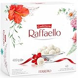 Ferrero Raffaello Pralines, White Chocolate Gift, Gifts for Christmas, Party Chocolate Box, Coconut, Crunchy Whole Almond and Smooth Cream, Box of 40 - Image 1