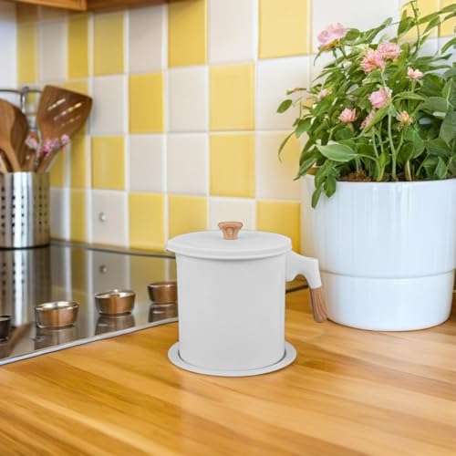 Recipiente para grasa de acero inoxidable con tapa de madera premium 6