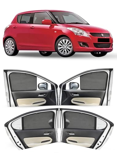 Image of Autofact Car Sunshades for Maruti Swift (2012 to 2016), UV Protection, Useful Car Accessories, Custom fit Sun Shades for Side Windows, Set of 4