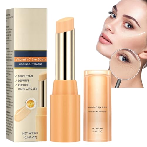 Vitamin C Eye Cream Stick,Under Eye Cream for Dark Circles and Puffy Eyes,Glow Eye Balm,Anti Aging Eye Cream,Cooling & Hydrating Eye Cream for Eye Bags Remover,Firming Eye Stick for All Skin Types