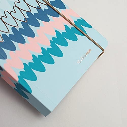 Matilda MOO 2023 Diary - A6 Day a Page - Hearts - Flexible Covers - Jan to Dec - Blue