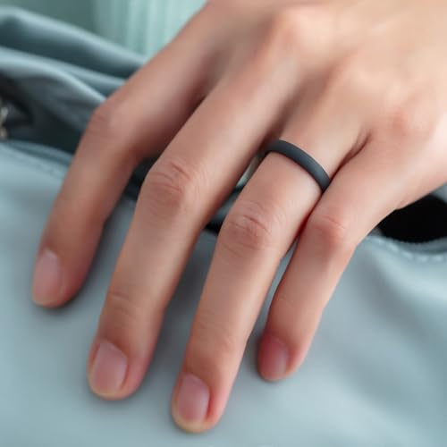 thunderfit silicone rings for him and her rubber engagement bands unisex - 14578 variety multipack