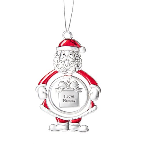 Ganz Decorazione 3D a forma di Babbo Natale, con scritta "I Love Momm