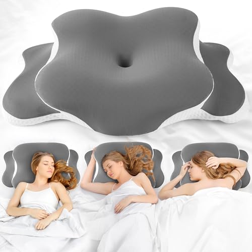 Sinand Orthopädisches Kissen, Memory Foam Kissen, Ergonomisches Kopfkissen Vermindert Nackenschmerzen, Kopfschmerzen Nackenstützkissen für Seiten, Rücken & Bauchschläfer Atmungsaktiv & Waschbar