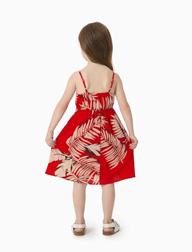 Image of PATPAT Family Matching Outfits Mommy and Me Dresses Hawaiian Tropical Vacation Beach Spaghetti Strap Dress and Shirt
