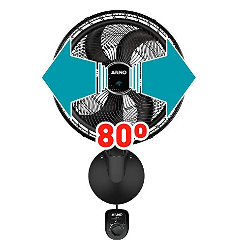 Arno Ventilador Ultra Silence Force Desmontável de Parede VD51, Preto, 50cm