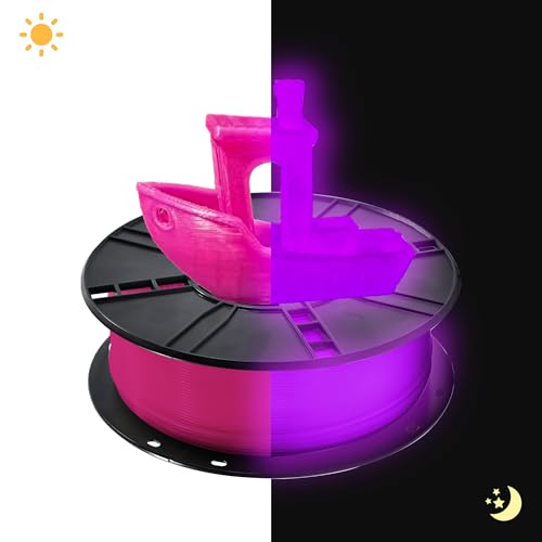 Image of iBOSS 3D PLA Plus Printer Filament, 1.75mm Glow in The Dark Purple PLA+ Filament for 3D Printing, 1kg Spool (2.2lbs), Dimensional Accuracy + /- 0.02 mm, Fit Most FDM 3D Printers, Glow Purple 01
