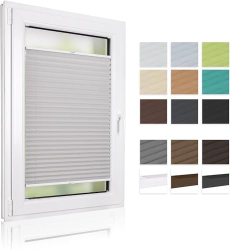 ALOHA Plissee nach maß, Plissee mit Bohren, Sonnenschutz Plisseerollo Jalousie Lichtdurchlässig und Blickdicht für Fenster & Tür (Höhe 50-149cm)