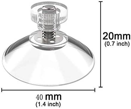 EUYUAN 10 Packs Suction Cup Glass Suction Pads 40mm Clear PVC Transparent Screw Hooks Sucker Without Hooks/Extra Strong Adhesive Suction Holder