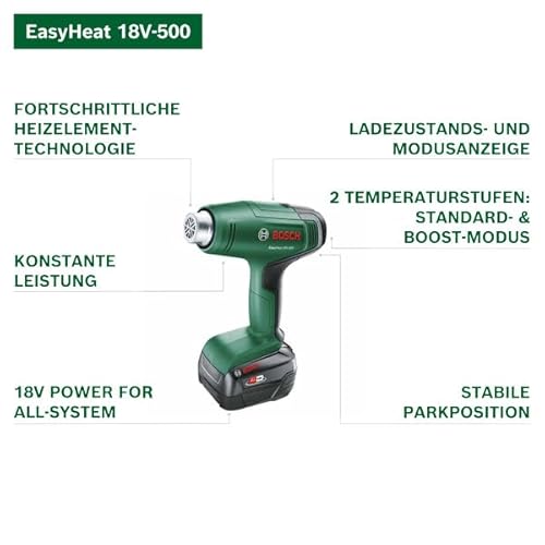 Bosch 18V System Akku-Heißluftgebläse EasyHeat 18V-500 (inkl. Reduzierdüse)