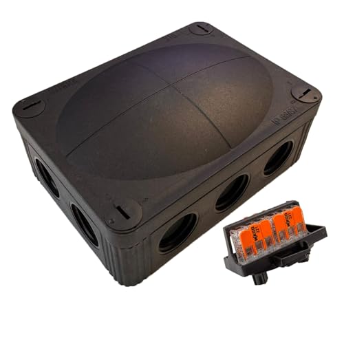 Wiska Combi 310 BK Polypropylene 116 x 85 x 51mm Enclosure Black IP66 c/w 3 x 221-413 Wago Connectors - 10113411