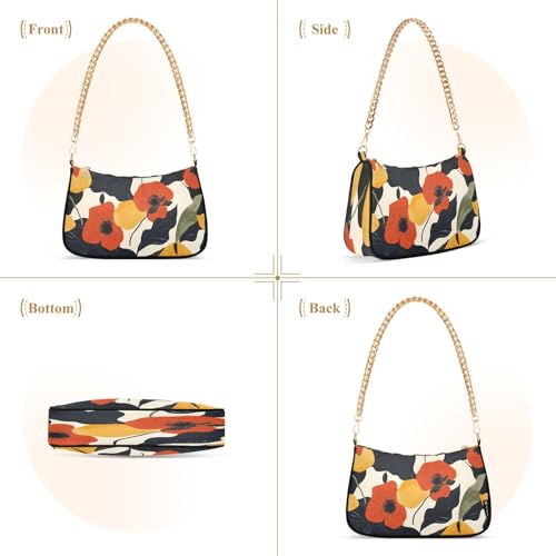 CEBUGI Crossbody Bags for Women Shoulder Purse Flower Pattern Handbags Stylish Clutch Purse with Chain Strap2