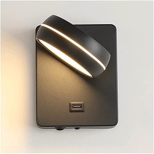 Lámpara de pared creativa con puerto de carga USB e interruptor regulable sala