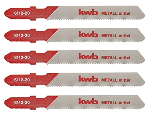 kwb HSS Stichsägeblätter für Metall mit Einnockenschaft (T-Schaft), optimale Standzeit, stahlblanke Oberfläche, vibrationsarm, für feine Schnitte